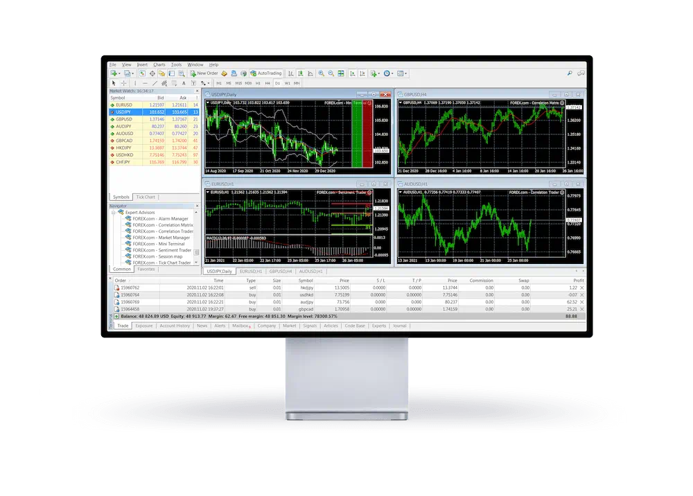 Screen with the bloxfxtrade.com MetaTrader 5 dashboard